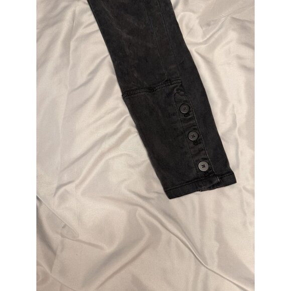 Anthropologie By Hei Hei Sz 25 Washed Charcoal Gray Button Hem Skinny Pants - Picture 2 of 8